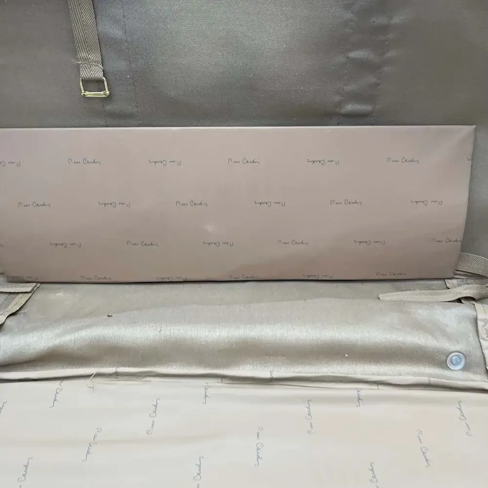 Vintage Pierre Cardin Tan Canvas Travel Bag, Soft-Sided Suitcase with Leather Tr